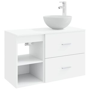 vidaXL Ensemble de mobilier de salle de bain 2 pcs Blanc