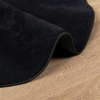 vidaXL Tapis OVIEDO à poils courts noir Ø 120 cm