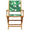 vidaXL Ensemble de bistro 3 pcs motif de feuilles tissu et bois massif