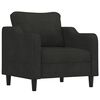 vidaXL Fauteuil avec repose-pied Noir 60 cm Tissu
