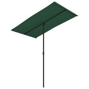 vidaXL Parasol de jardin avec m&acirc;t en aluminium 180x110 cm vert