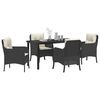 vidaXL Ensemble de salle &agrave; manger pour jardin 5 pcs Noir polyrotin