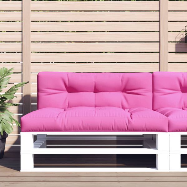 vidaXL Coussin de palette rose 120x40x12 cm tissu