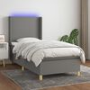 vidaXL Sommier &agrave; lattes de lit matelas LED Gris fonc&eacute; 90x190cm Tissu