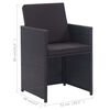 vidaXL Ensemble à manger d'extérieur 15 pcs avec coussins rotin Noir