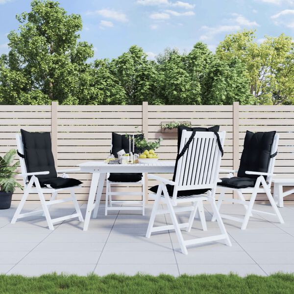 vidaXL Coussins de chaise &agrave; dossier haut lot de 4 noir tissu oxford