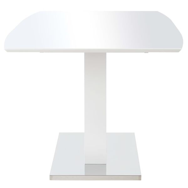 vidaXL Table de salle &agrave; manger Blanc brillant 180x90x76 cm MDF