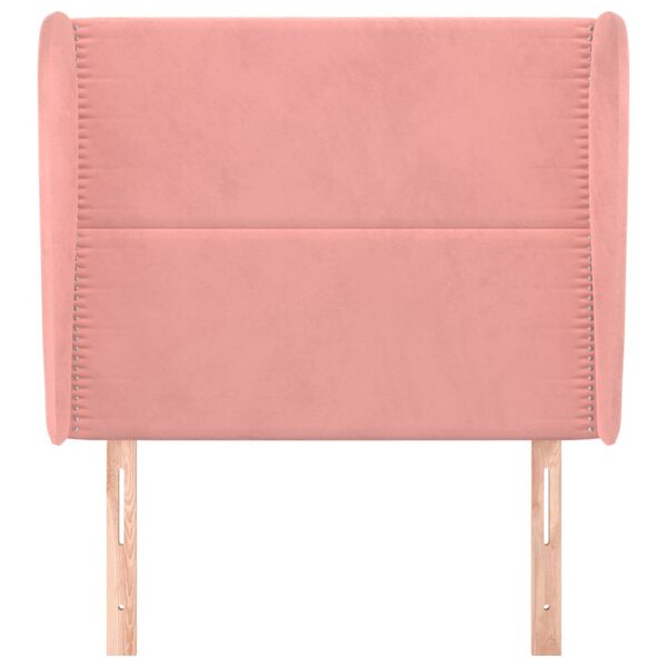 vidaXL T&ecirc;te de lit avec oreilles Rose 103x23x118/128 cm Velours