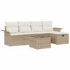 vidaXL Ensemble de canap&eacute; de jardin 6 pcs Beige et cr&egrave;me polyrotin