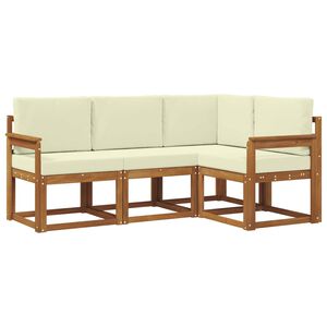 vidaXL Ensemble de canap&eacute;s d'ext&eacute;rieur 4 pc Naturel et Cr&egrave;me
