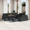 vidaXL Ensemble de canap&eacute; de jardin avec coussin 17 pcs Noir polyrotin