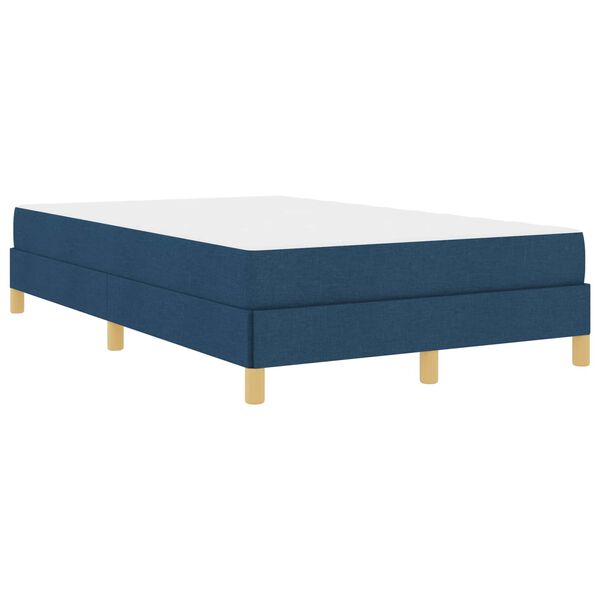 vidaXL Lit &agrave; ressorts avec matelas Bleu 120 x 200 cm tissu