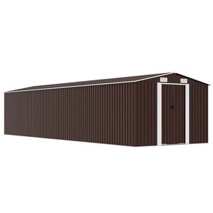 vidaXL Abri de jardin Marron 257x990x181 cm Acier galvanis&eacute;