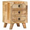 vidaXL Table de chevet 37x32x50 cm bois de manguier massif brut
