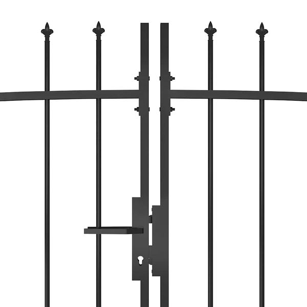 vidaXL Portail de jardin Woerden avec pointe en forme de lance 5 x 1,95 m noir
