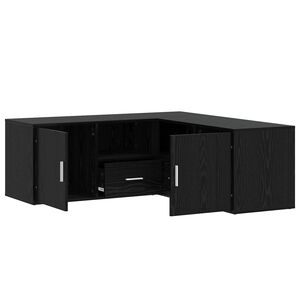 vidaXL Meuble d'angle Ch&ecirc;ne noir 200 x 40 x 45 cm Bois d'ing&eacute;nierie
