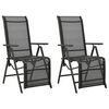 vidaXL Chaises inclinables de jardin lot de 2 Textil&egrave;ne et aluminium