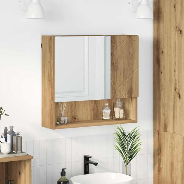 vidaXL Armoire Miroir Montage mural Ch&ecirc;ne artisanal 59 x 17 x 55 cm