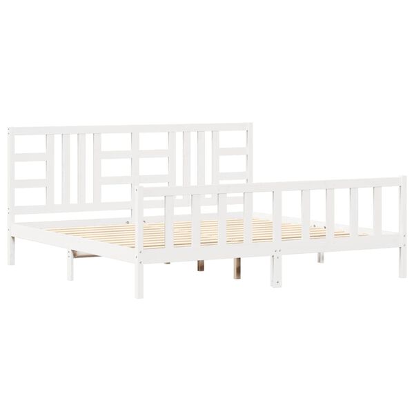 vidaXL Cadre de lit sans matelas blanc 200x200 cm bois massif de pin