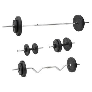 vidaXL Ensemble d'halt&egrave;res et de barres avec plaques 60 kg