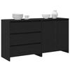 vidaXL Buffet avec tiroir 2 pcs Noir 70 x 41 x 75 cm Bois d'ing&eacute;nierie