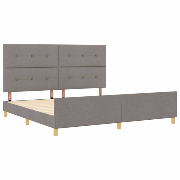 vidaXL Cadre de lit avec t&ecirc;te de lit Taupe 200 x 200 cm tissu