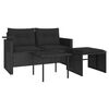 vidaXL Salon de jardin 3 pcs avec coussins noir r&eacute;sine tress&eacute;e