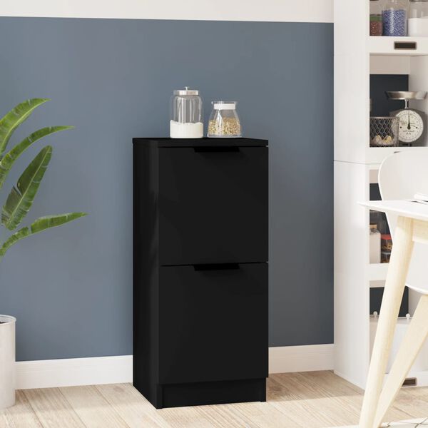 vidaXL Buffet noir 30x30x70 cm bois d'ing&eacute;nierie