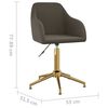 vidaXL Chaise pivotante de salle &agrave; manger Gris fonc&eacute; Velours
