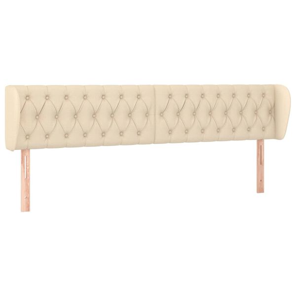 vidaXL T&ecirc;te de lit avec oreilles Cr&egrave;me 183x23x78/88 cm Tissu