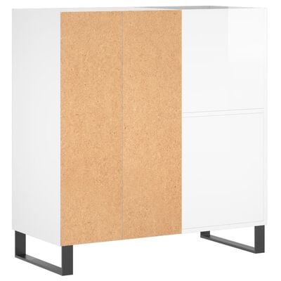 vidaXL Armoire à disques blanc brillant 84,5x38x89cm bois d'ingénierie