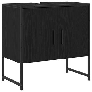 vidaXL Meuble de Lavabo de Salle de Bain Ch&ecirc;ne noir 60 x 30 x 60 cm