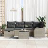 vidaXL Ensemble de canap&eacute; de jardin 7 pcs Gris clair Poly rotin