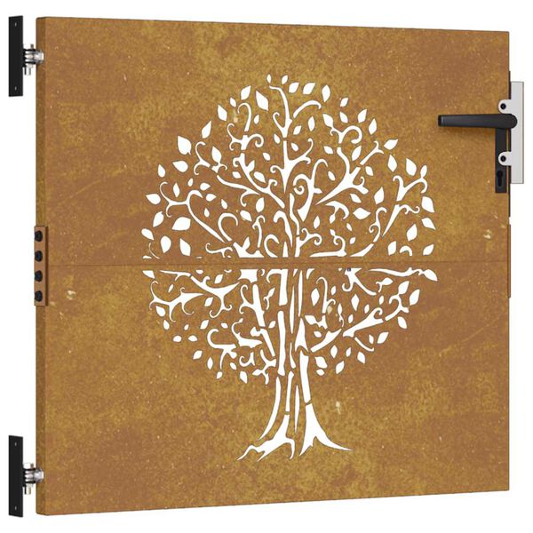 vidaXL Portail de jardin 85x75 cm acier corten conception d'arbre