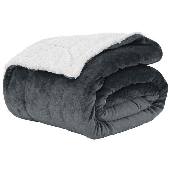 vidaXL Jet&eacute; Gris fonc&eacute; 130 x 150 cm Toison