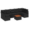 vidaXL Ensemble de canap&eacute; de jardin 8 pc Noir polyrotin