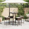 vidaXL Ensemble de bar de jardin avec coussins 5 pcs marron poly rotin