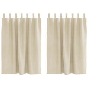 vidaXL Rideaux occultants 2 pc Cr&egrave;me 140 x 140 cm Velours