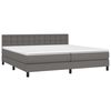 vidaXL Sommier &agrave; lattes de lit avec matelas Gris 200x200 cm Similicuir