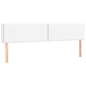 vidaXL T&ecirc;tes de lit Blanc 200x5x78/88 cm Similicuir