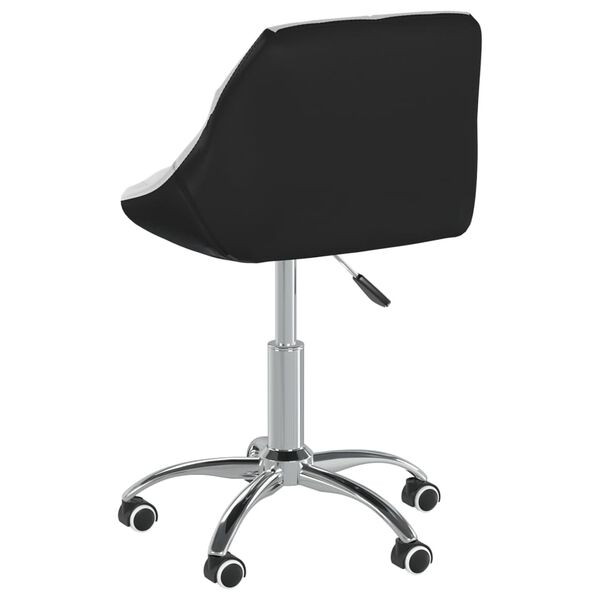 vidaXL Chaise pivotante de salle &agrave; manger Blanc et noir Similicuir