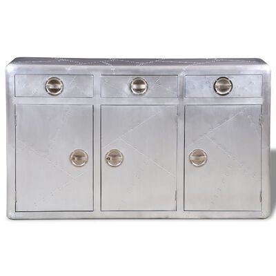 vidaXL Buffet avec 3 tiroirs Style vintage Aluminium