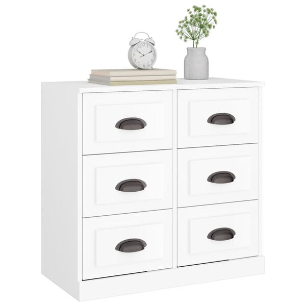 vidaXL Buffet blanc 70x35,5x67,5 cm bois d'ingénierie