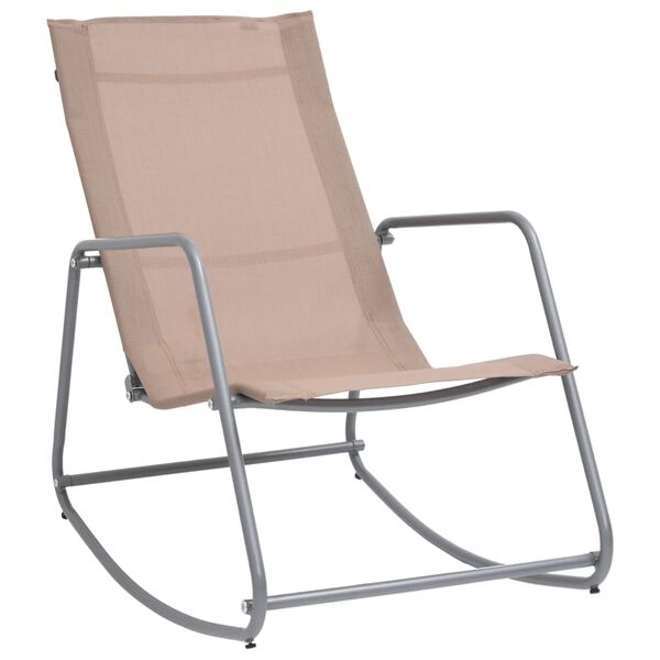 vidaXL Chaise &agrave; bascule de jardin Taupe 95x54x85 cm Textil&egrave;ne