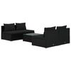 vidaXL Salon de jardin 5 pcs avec coussins r&eacute;sine tress&eacute;e noir