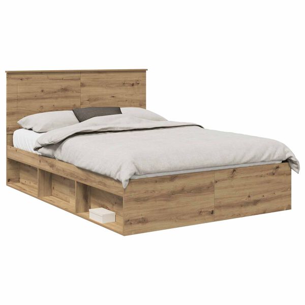 vidaXL Cadre de lit Ch&ecirc;ne artisan 150 x 200 cm Bois de pin massif