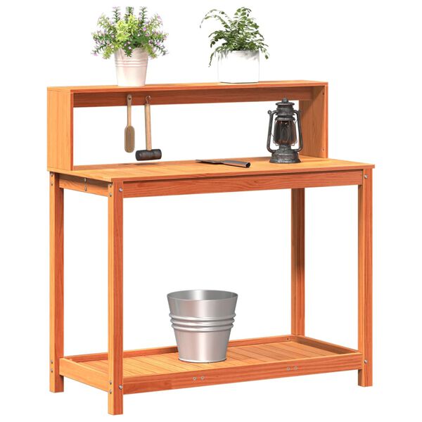 vidaXL Table de rempotage avec &eacute;tag&egrave;res marron bois massif de pin