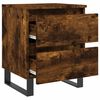 vidaXL Table de chevet ch&ecirc;ne fum&eacute; 40x35x50 cm bois d&rsquo;ing&eacute;nierie