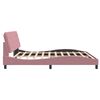 vidaXL Cadre de lit avec LED sans matelas rose 200x200 cm velours
