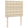 vidaXL Cadre de lit ottoman avec matelas cr&egrave;me 120x190 cm tissu